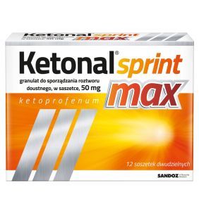 Ketonal Sprint Max, 50 mg, gran.d/sp.roztw.doustn., 12 sasz.