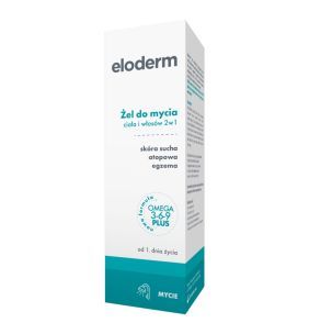 Eloderm, zel, do mycia ciala i wlosow, 2w1, 200 ml