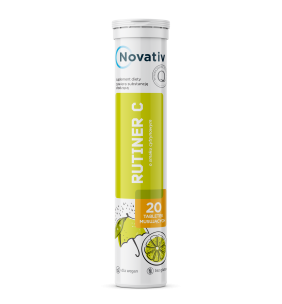 Novativ Rutiner C, tabletki musujące o smaku cytrynowym, 20 sztuk