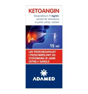 Ketoangin, 1 mg/ml, aer.do stos.w j.ustn., 15 ml, butelka