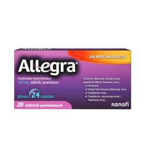 Allegra, 120 mg, tabl.powl., 20 szt