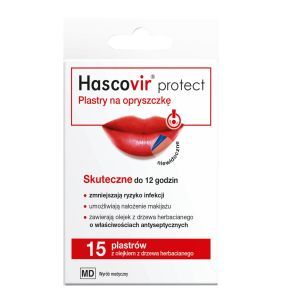 Hascovir Protect, plastry na opryszczke, 15 szt