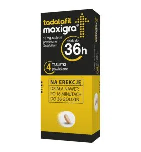 Tadalafil Maxigra, 10 mg, tabl.powl., 4 szt