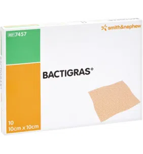 Bactigras, opatrunek parafinowy, jałowy, 10 cm x 10 cm, 10 szt.