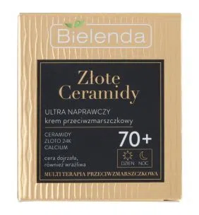 Bielenda Złote Ceramidy 70+, Ultra naprawczy krem przeciwzmarszczkowy, 50 ml