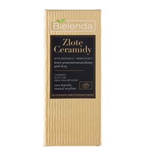 Bielenda Złote Ceramidy, Wygładzająco-nawilżający krem przeciwzmarszczkowy pod oczy, 15 ml