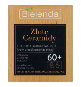   Bielenda Złote Ceramidy 60+, Głęboko odbudowujący krem przeciwzmarszczkowy na dzień noc, 50 ml