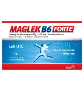 Maglek B6 Forte, 100 mg+10 mg, tabl.powl., 60 szt