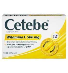 Cetebe Witamina C 500 mg, kaps., 30 szt