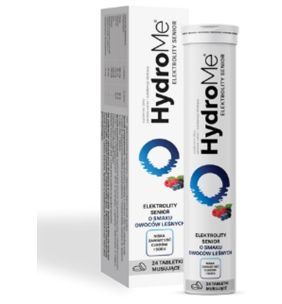 HydroMe Elektrolity Senior o smaku owoców leśnych, 24 tabletki musujące      
