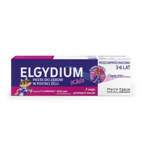 Elgydium Kids, pasta do zębów, sm.czerw.owoców, 3-6lat, 50ml