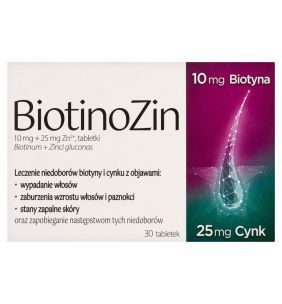 BiotinoZin, 10mg + 25mg Zn2+, tabletki, 30 szt.