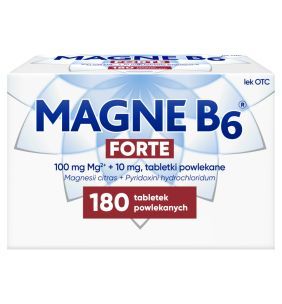 Magne B6 Forte, 100 mg+10 mg, tabl.powl.,180 szt