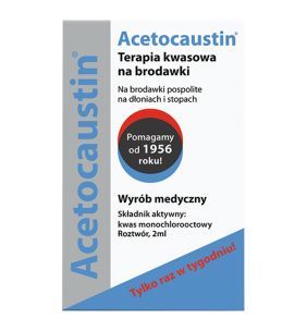 Acetocaustin, płyn,terapia kwasowa na brodawki, 2 ml