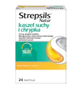 Strepsils Natur kaszel suchy i chrypka,10mg,past.miękk,24szt
