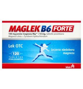 Maglek B6 Forte, 100 mg+10 mg, tabl.powl.,120 szt