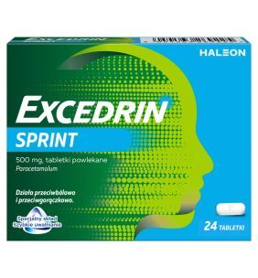 Excedrin Sprint, 500 mg, tabl.powl., 24 szt