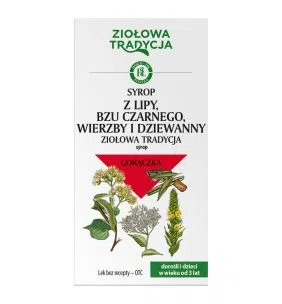Ziołowa Tradycja Syrop z lipy, bzu czarnego, wierzby i dziewanny, syrop, 125 g
