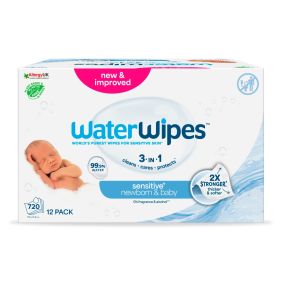 WaterWipes, chusteczki nawilżane dla noworodkó i niemowląt, 720 szt. (12x60)