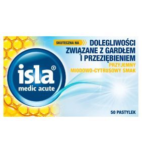 Isla medic acute miodowo-cytrusowa, pastyl.do ssania, 50szt