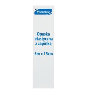 Viscoplast, opaska elastyczna tkana z zapinką, 5 m x 15 cm, 1 szt.