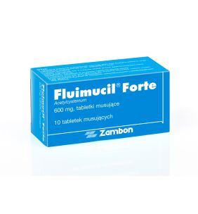 Fluimucil Forte, 600 mg, tabletki musujące, 10 szt.