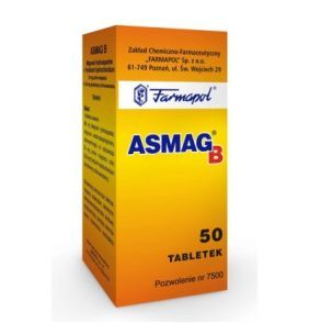 Asmag B, 20 mg+0,25 mg, tabletki, 50 szt.