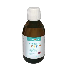 Norsan, Omega-3 Fisk z naturalnym olejem rybnym, smak pomarańczowy, 150 ml