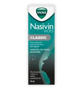 Nasivin Classic (soft 0.05%), (0,5 mg/ml), aerozol do nosa, 10 ml