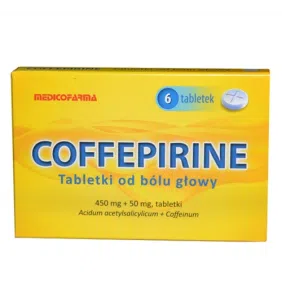 Coffepirine Tabletki od bólu głowy, 450 mg+50 mg, 6 szt.