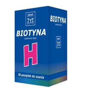 Zdrovit Biotyna, pastylki do ssania o smaku ananasowym, 50 szt.