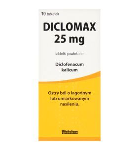 Diclomax, 25 mg, tabl.powl., 10 szt
