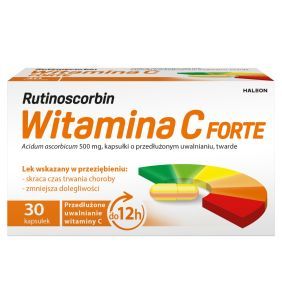 Rutinoscorbin Witamina C Forte (Active C), 500 mg, kapsułki twarde o przedłużonym uwalnianiu, 30 szt.