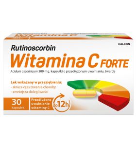 Rutinoscorbin Witamina C Forte (Active C), 500 mg, kapsułki twarde o przedłużonym uwalnianiu, 30 szt.
