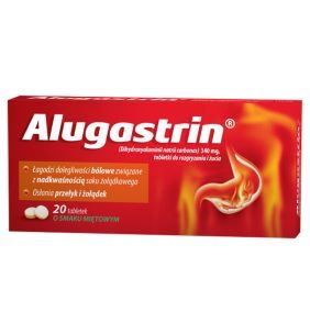 Alugastrin, 340 mg, tabletki do rozgryzania, żucia, 20 szt.