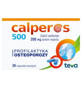 Calperos 500, 200 mg jonów wapnia, kapsułki twarde, 30 szt.