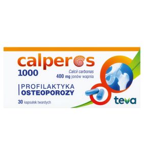 Calperos 1000, 400 mg jonów wapnia, kapsułki twarde, 30 szt.