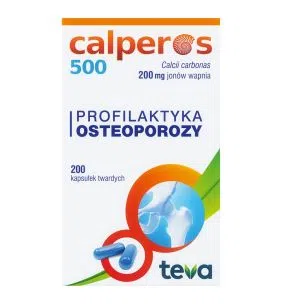 Calperos 500, 200 mg jonów wapnia, kapsułki twarde, 200 szt.