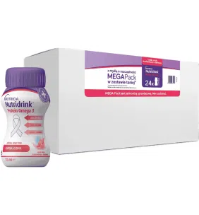 Nutridrink Protein Omega 3,płyn, rześki smak truskawka-malina, 24x125nml
