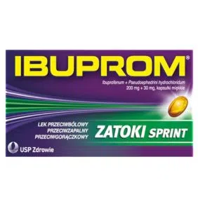 Ibuprom Zatoki Sprint, 200 mg + 30 mg, kaps.miękkie, 20 szt