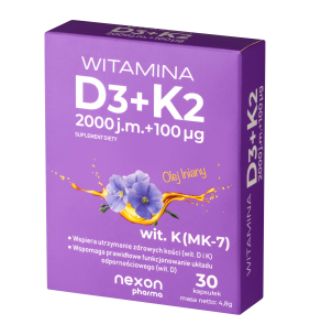 Witamina D3+K2, kaps., 30 szt