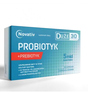 Novativ Probiotyk+prebiotyk 5 mld bakterii, kapsułki twarde, 30 szt.