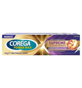 Corega Power Max Supreme, krem do protez zębowych, 40 g