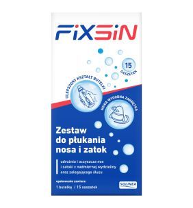 Fixsin+Ektoina, zestaw do płukania nosa i zatok, podst,1 but. (240ml)+15sasz.