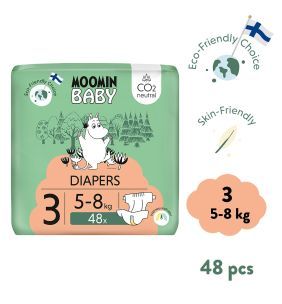 Moomin Baby 3 Midi 5–8 kg, eko pieluszki, 48 szt.