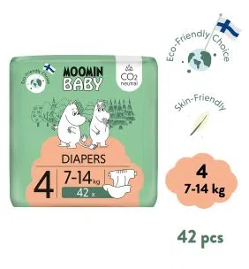 Moomin Baby 4 Maxi 7–14 kg, eko pieluszki, 42 szt.