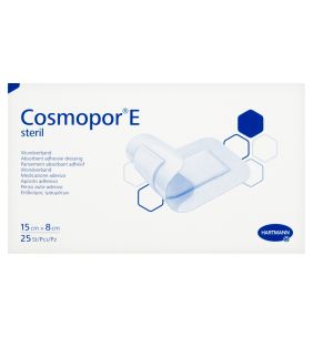 Cosmopor E, plastry opatrunkowe jałowe, 15 x 8 cm, 25 szt.