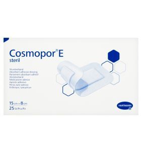 Cosmopor E, plastry opatrunkowe jałowe, 15 x 8 cm, 25 szt.