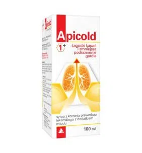 Apicold 1+, syrop z korzenia prawoślazu, z dodatkiem miodu, 100 ml