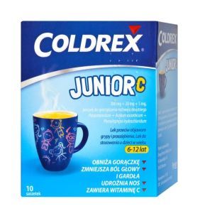 Coldrex Junior C, proszek do sporządzania roztworu doustnego, 10 saszetek